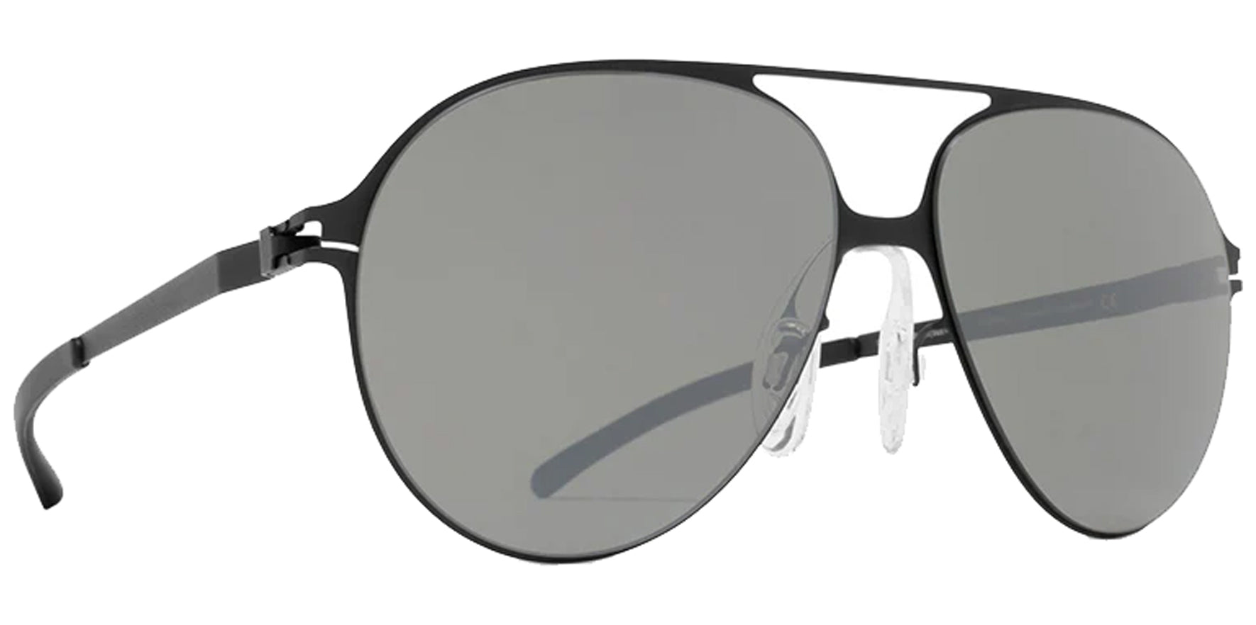 Mykita Hansi Matte Black Aviator Sunglasses 10015411 Black Lens 58mm