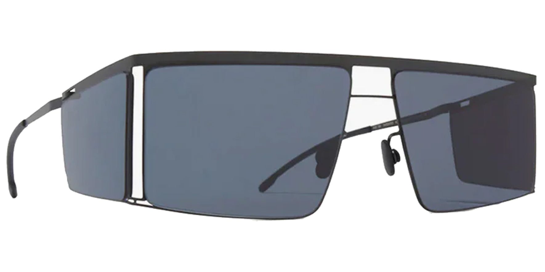 Mykita Helmut Lang HL001 Black Wraparound Sunglasses 10017102 Dark Grey Solid Lens 57mm