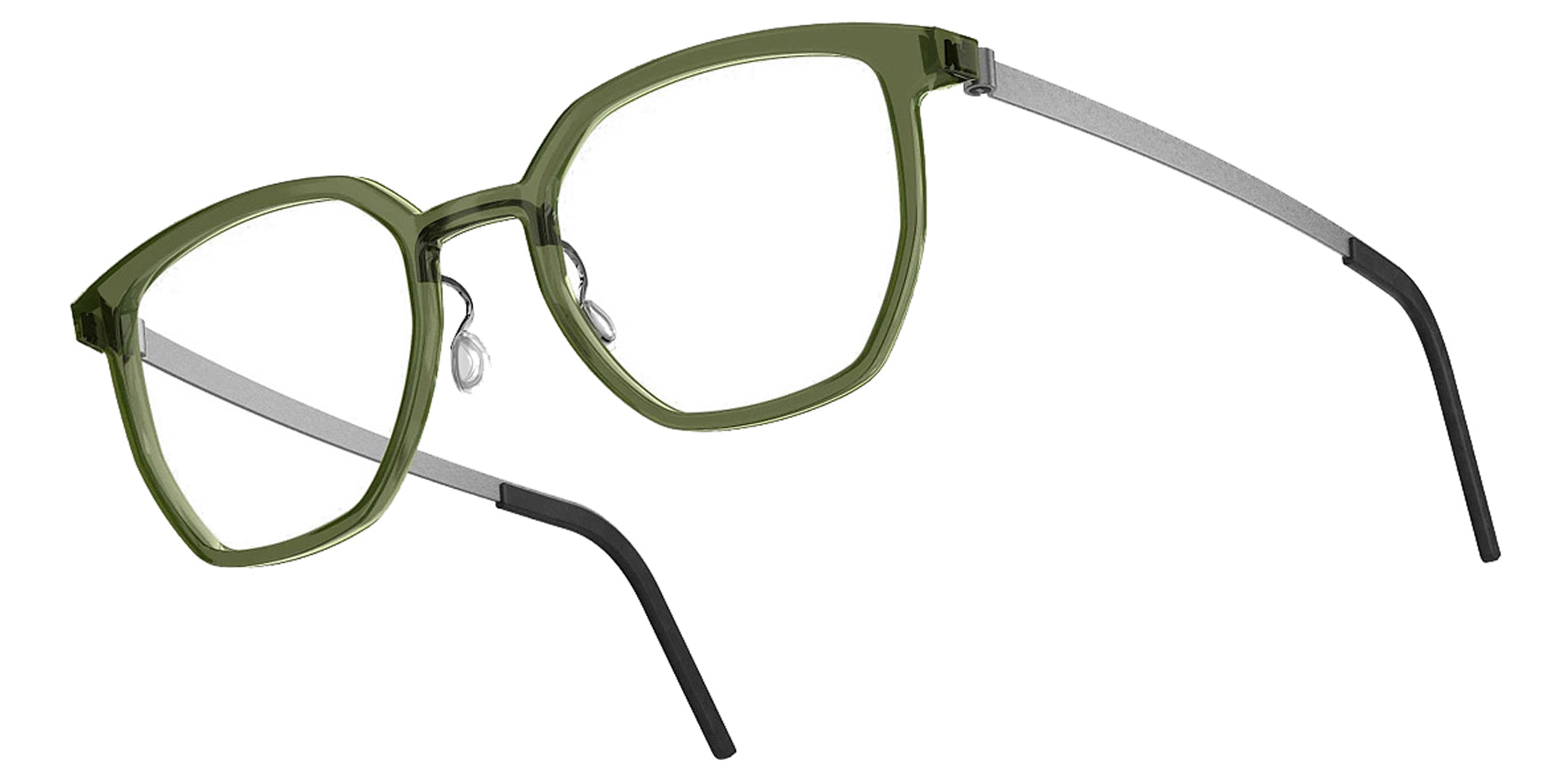 Lindberg Acetanium Green Geometric Eyeglass Frames 1055-AK53 Clear Demo Lens 50mm