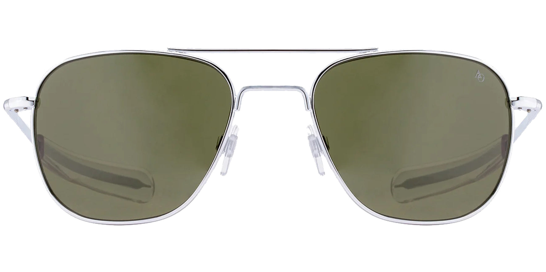 American Optical Men Silver-Tone Original Pilot Sunglasses OP-252BTCLGNG Green Calobar Lens 52mm