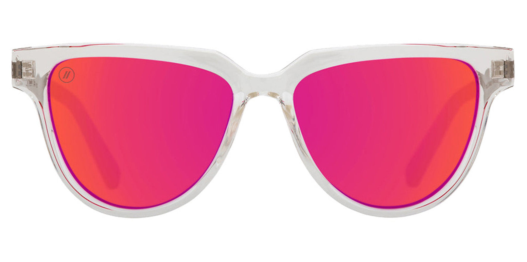 Blenders Mixtape Atomic Candy Gloss Crystal Clear Rounded Cat Eye Sunglasses 2060317GW530F Polarized Pink Mirrored Lens 53.5mm