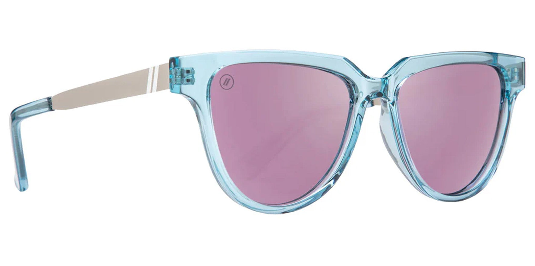 Blenders Mixtape Angel Entry Gloss Crystal Blue Rounded Cat Eye Sunglasses 206031VGZ53KL Polarized Purple Mirrored Lens 53.5mm