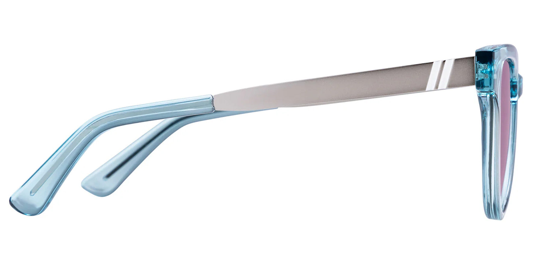 Blenders Mixtape Angel Entry Gloss Crystal Blue Rounded Cat Eye Sunglasses 206031VGZ53KL Polarized Purple Mirrored Lens 53.5mm