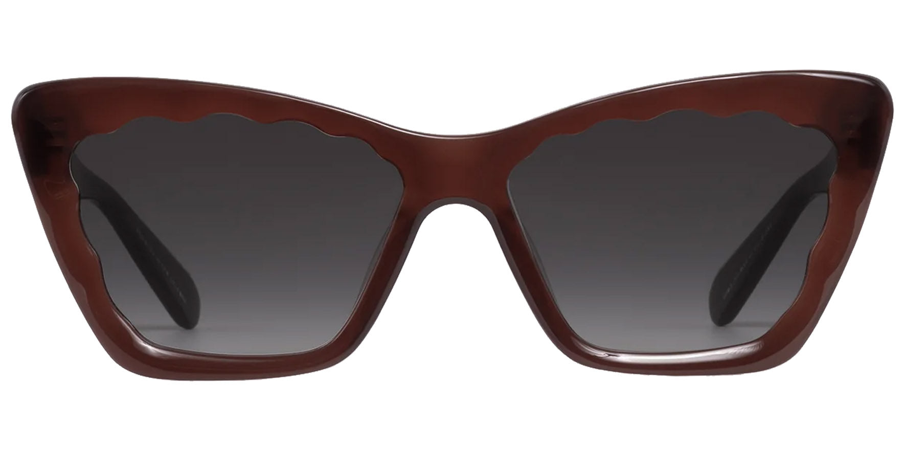 Krewe Brigitte Women Espresso Cat Eye Sunglasses 33142 Grey Gradient Lens 56mm