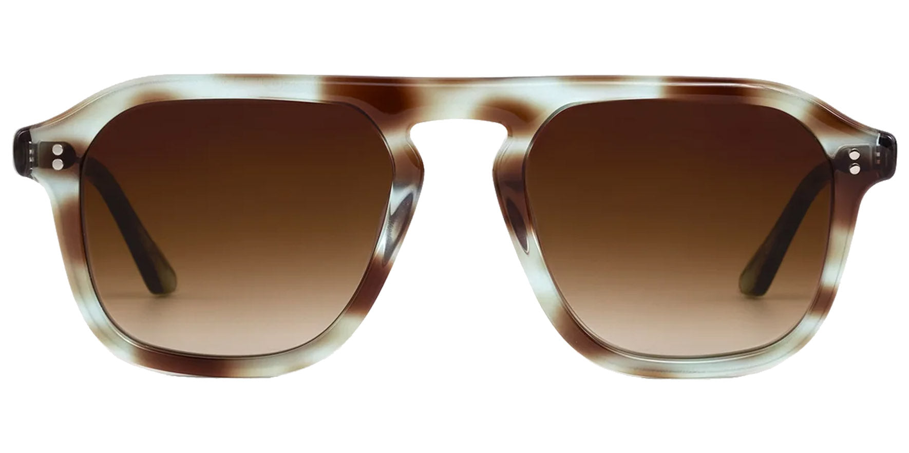 Krewe Zander Aquamarine Tortoise Navigator Sunglasses 33258 Amber Gradient Lens 52mm