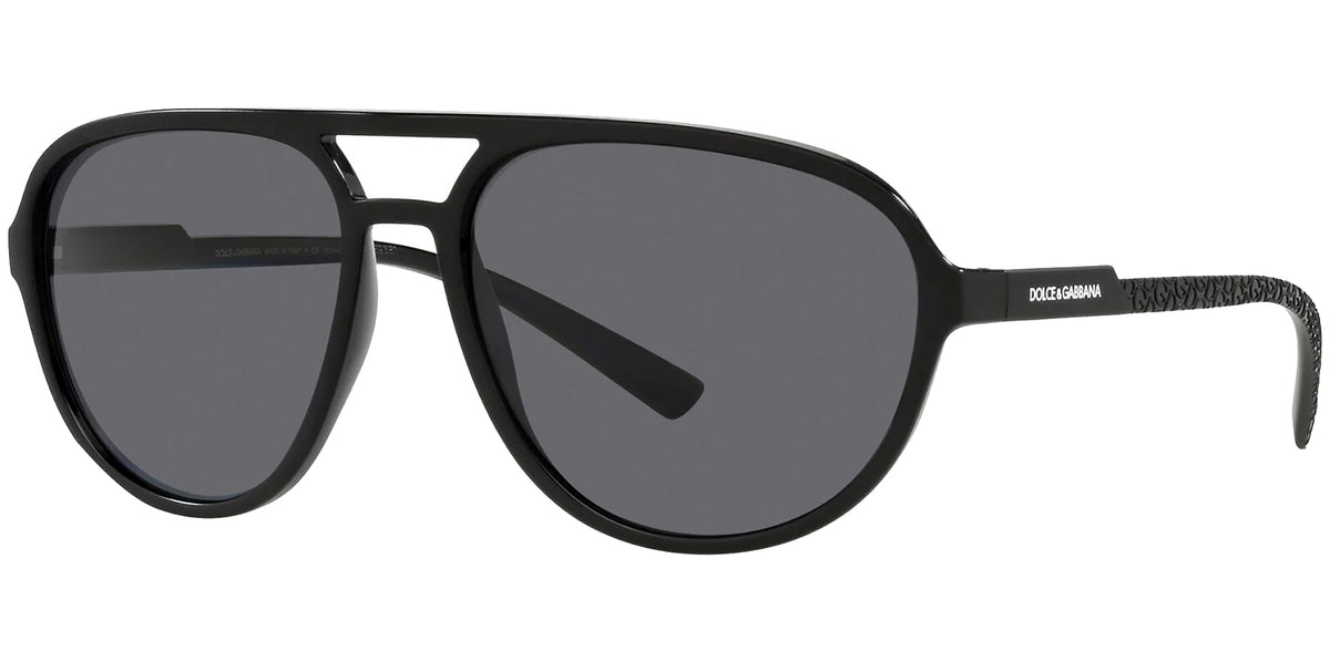 Dolce & Gabbana Men Matte Black Pilot Sunglasses DG6150 