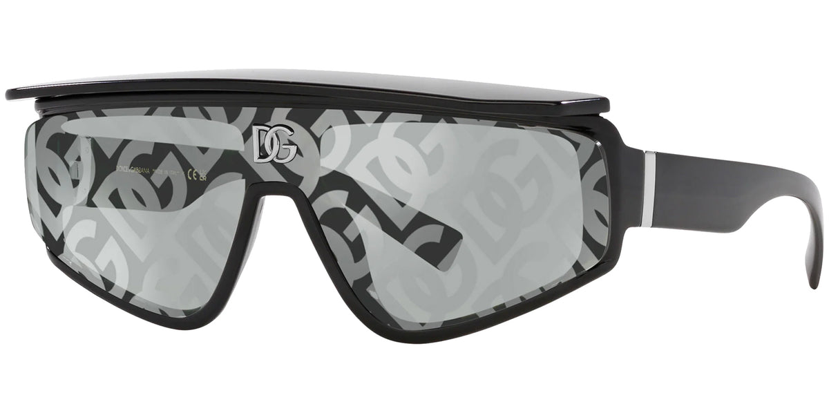 Dolce & Gabbana Black Graphic Shield Sunglasses Dolce Gabbana Black Acetate DG6181 Shield Sunglasses | eBay main image 4