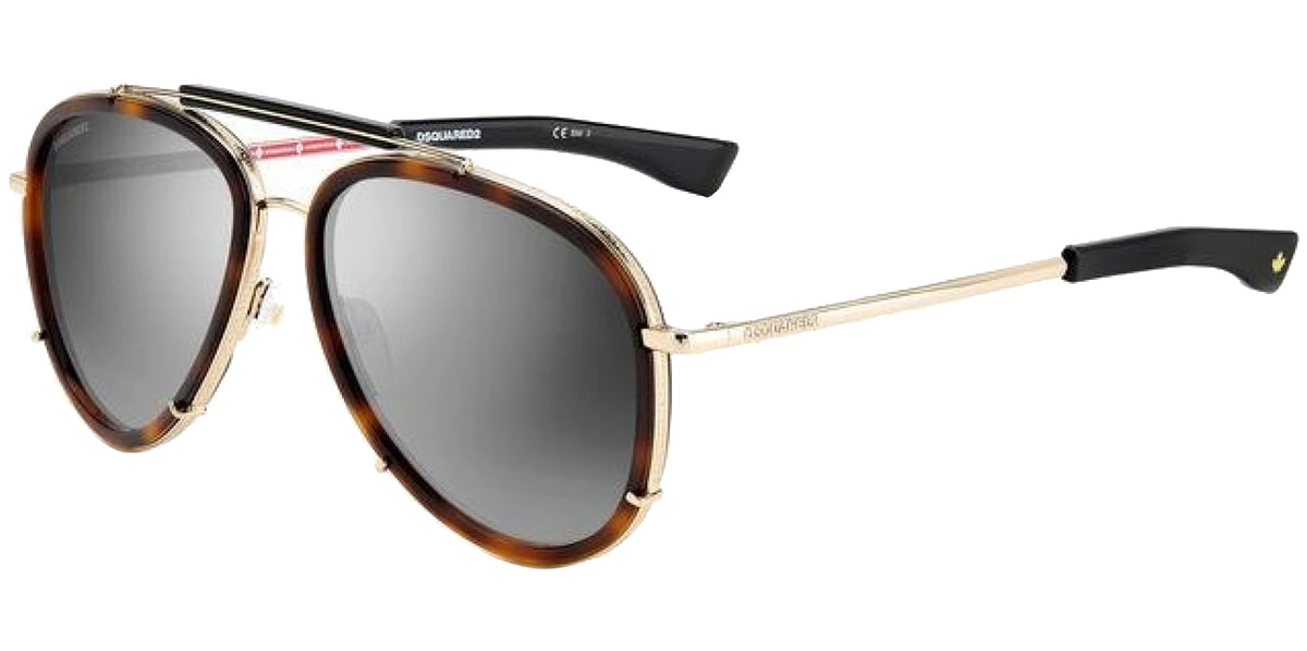 DSquared2 Men Havana/Gold-Tone Pilot Sunglasses D20010S-005L  display picture 1