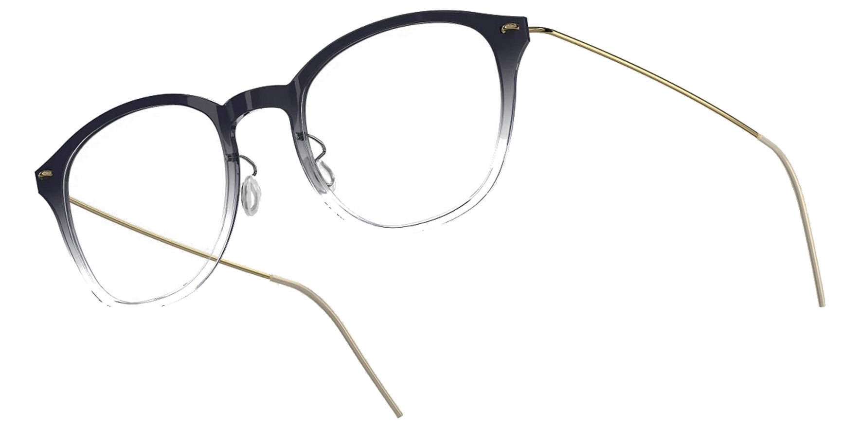 Lindberg N.O.W. Titanium Black Gradient Soft Square Eyeglass Frames 6506-C06G-PGT Clear Demo Lens 46mm