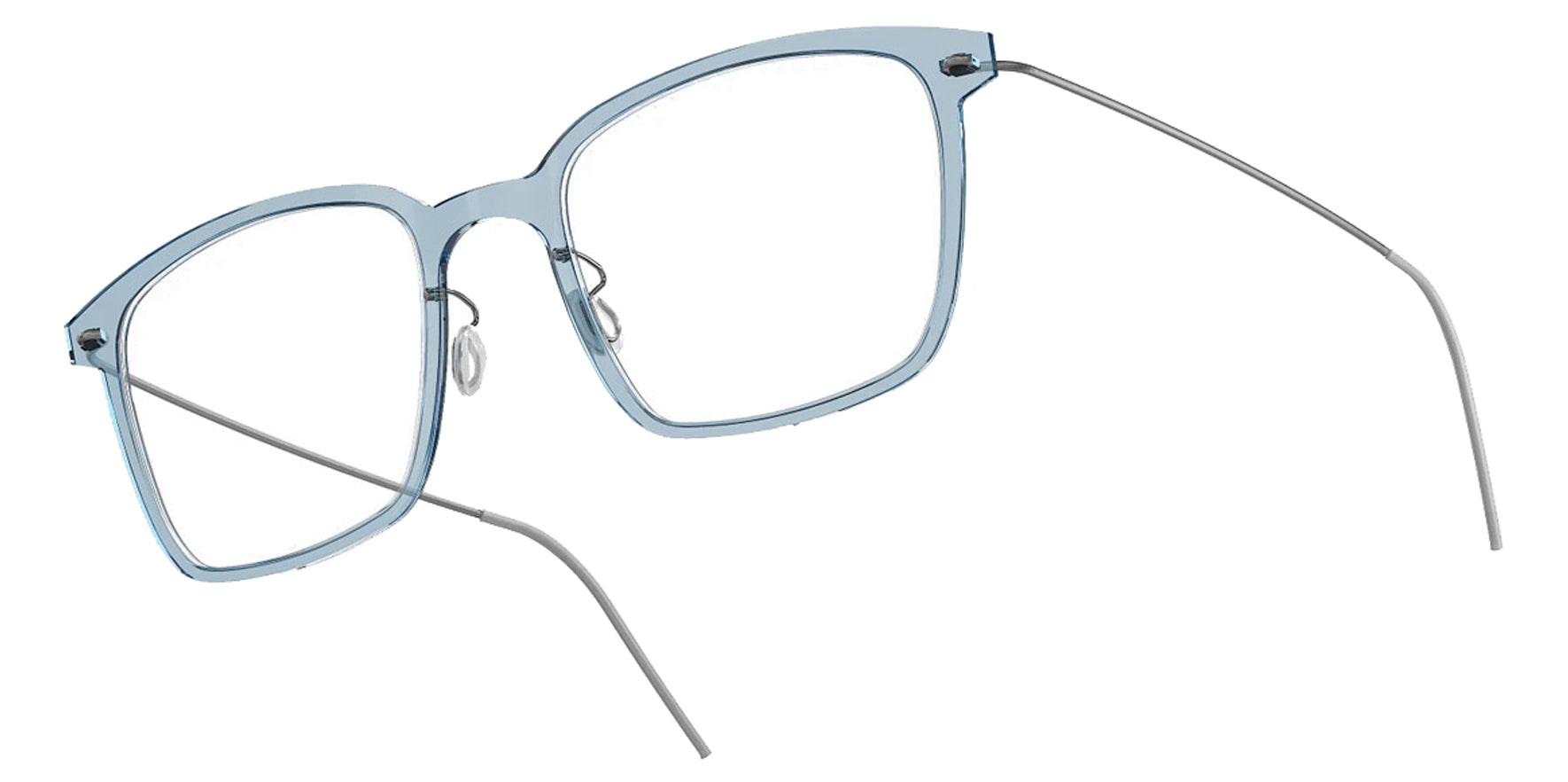 Lindberg N.O.W. Titanium Blue Square Eyeglass Frames 6522-C08-10 Clear Demo Lens 48mm