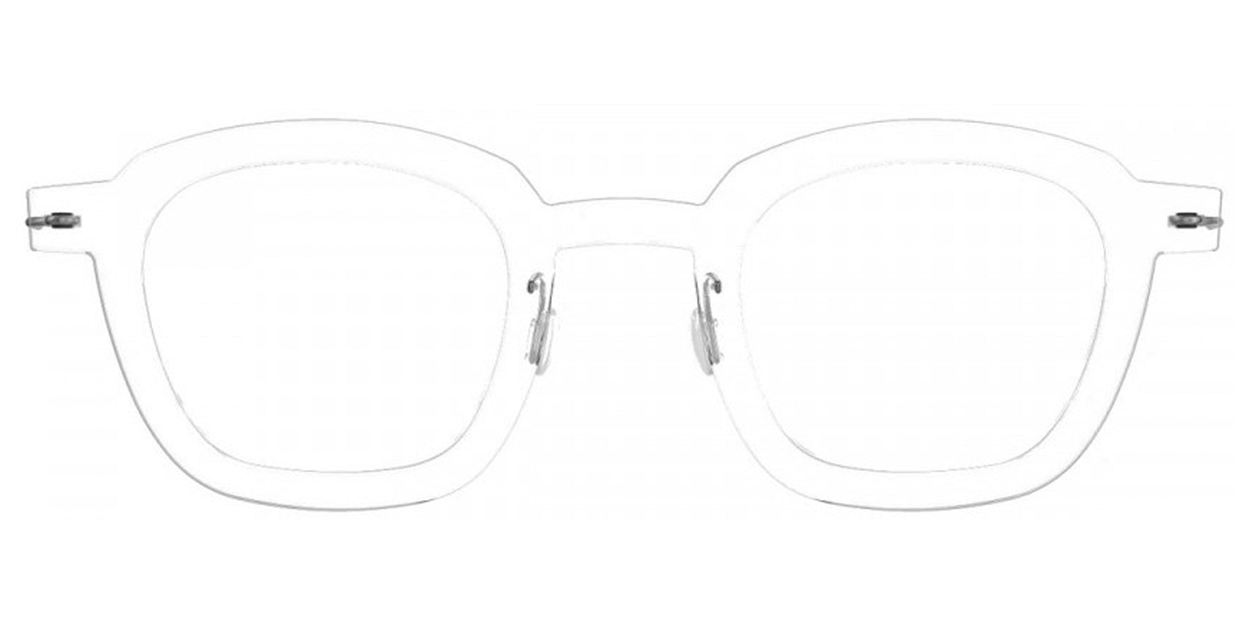 Lindberg N.O.W. Titanium Clear Soft Square Eyeglass Frames 6587-C01-10 Clear Demo Lens 43mm