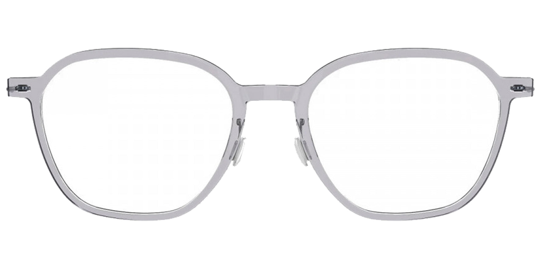 Lindberg N.O.W. Titanium Transparent Grey Geometric Square Eyeglass Frames 6627-C07-PU16 Clear Demo Lens 50mm