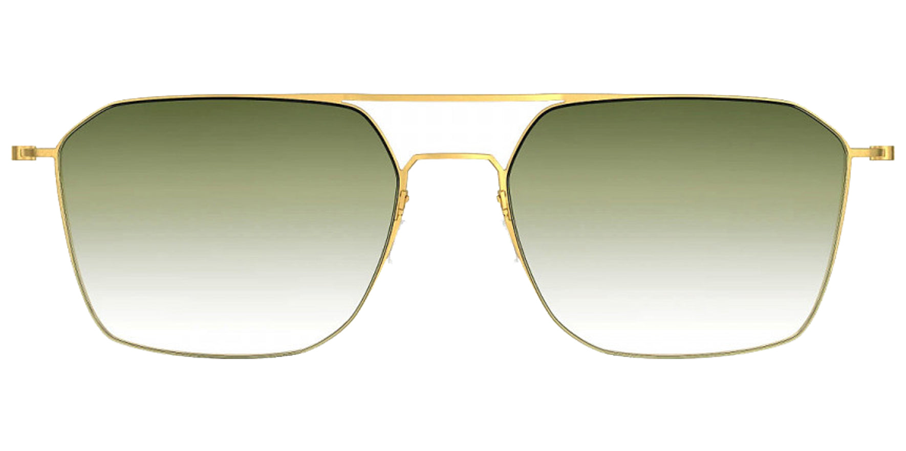 Lindberg Sun Gold-Tone Geometric Rectangle Sunglasses 8809-GTGT Grey/Green Gradient Lens 57mm