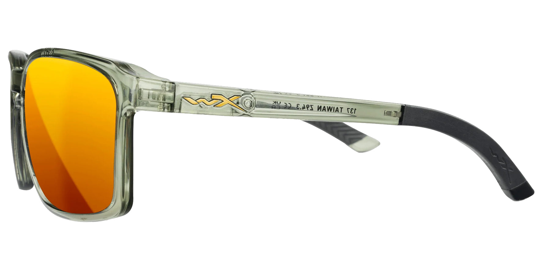 Wiley X Alfa Gloss Crystal Light Olive Rectangular Sunglasses AC6ALF04 CAPTIVATE™ Polarized Bronze Mirror Lens 56mm