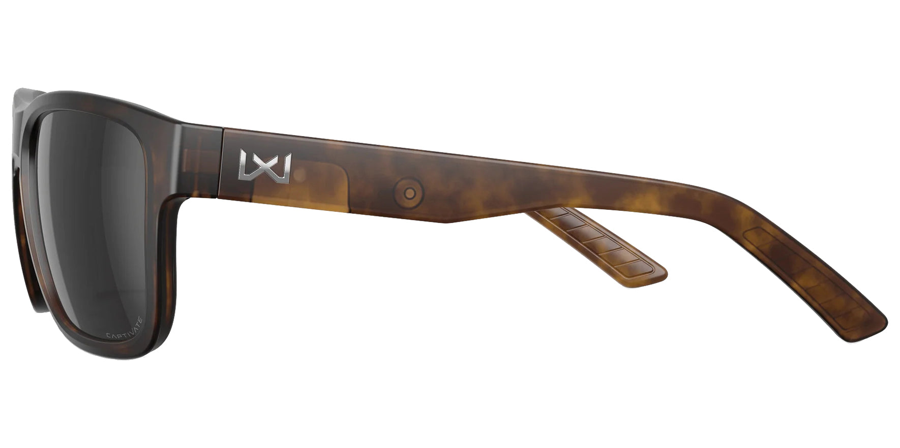 Wiley X Ovation Matte Tortoise Rectangular Sunglasses AC6OVN15 CAPTIVATE™ Polarized Black Mirror Lens 56mm