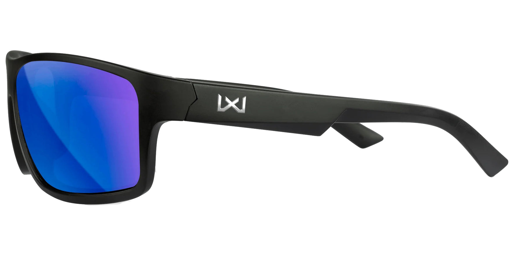 Wiley X Peak XL Matte Black Wraparound Sunglasses ACPEA19XL CAPTIVATE™ Polarized Blue Mirror Lens 66mm