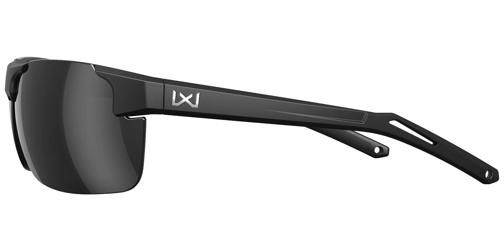 Wiley X Prime Matte Black Semi-Rimless Wrap Sunglasses ACPRM05 CAPTIVATE™ Polarized Black Mirror Lens 69mm