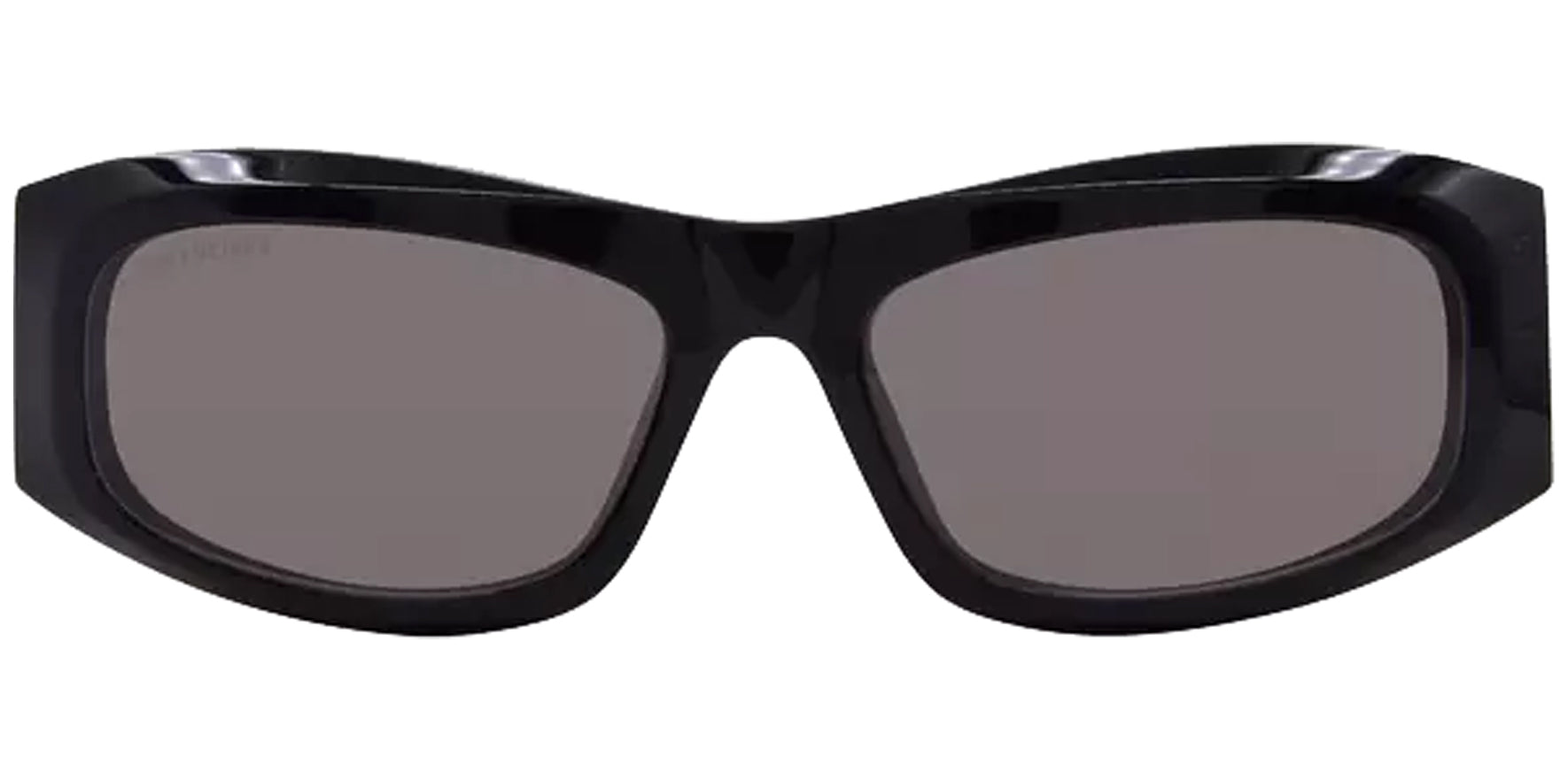 Balenciaga Women Black Rectangular Cat Eye Sunglasses BB0395S-001 Grey Lens 60mm
