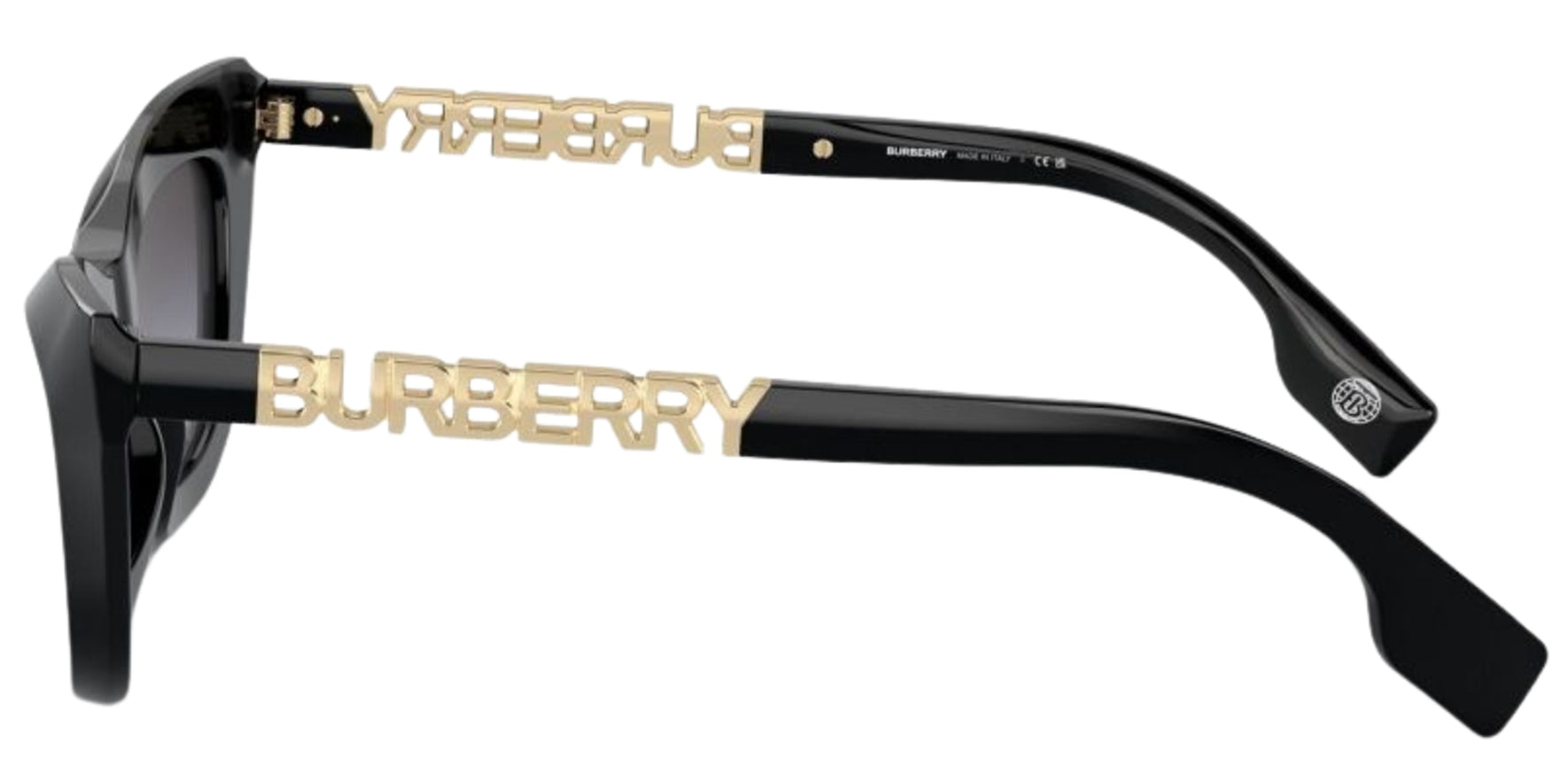 Burberry Women Shiny Black Cat Eye Sunglasses BE4409-30018G Grey Gradient Lens 51mm