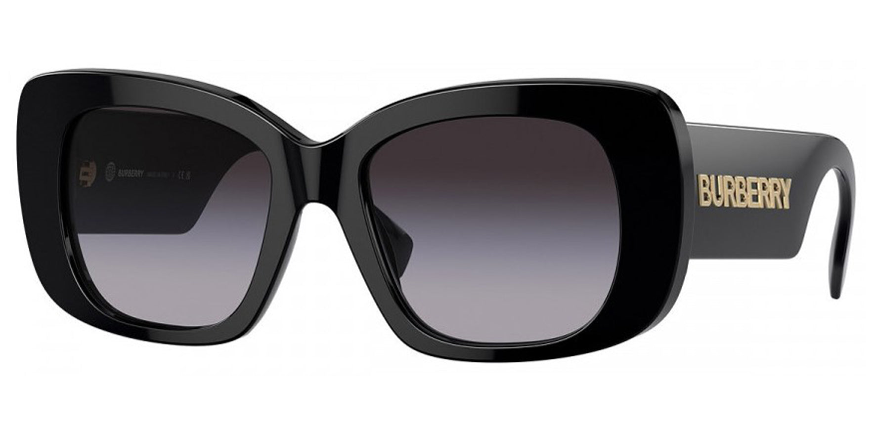 Burberry Women Black Oversize Mod Oval Sunglasses BBE4410-30018G Grey Gradient Lens 52mm