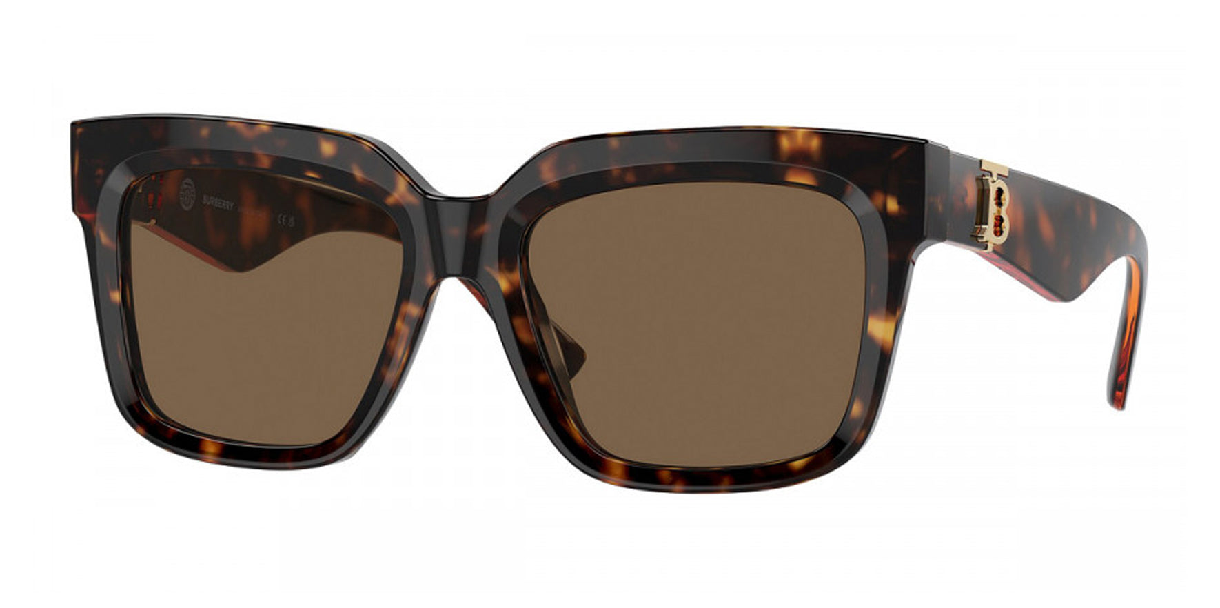 Burberry Women Dark Havana Square Sunglasses BE4419-300273 Dark Brown Lens 54mm