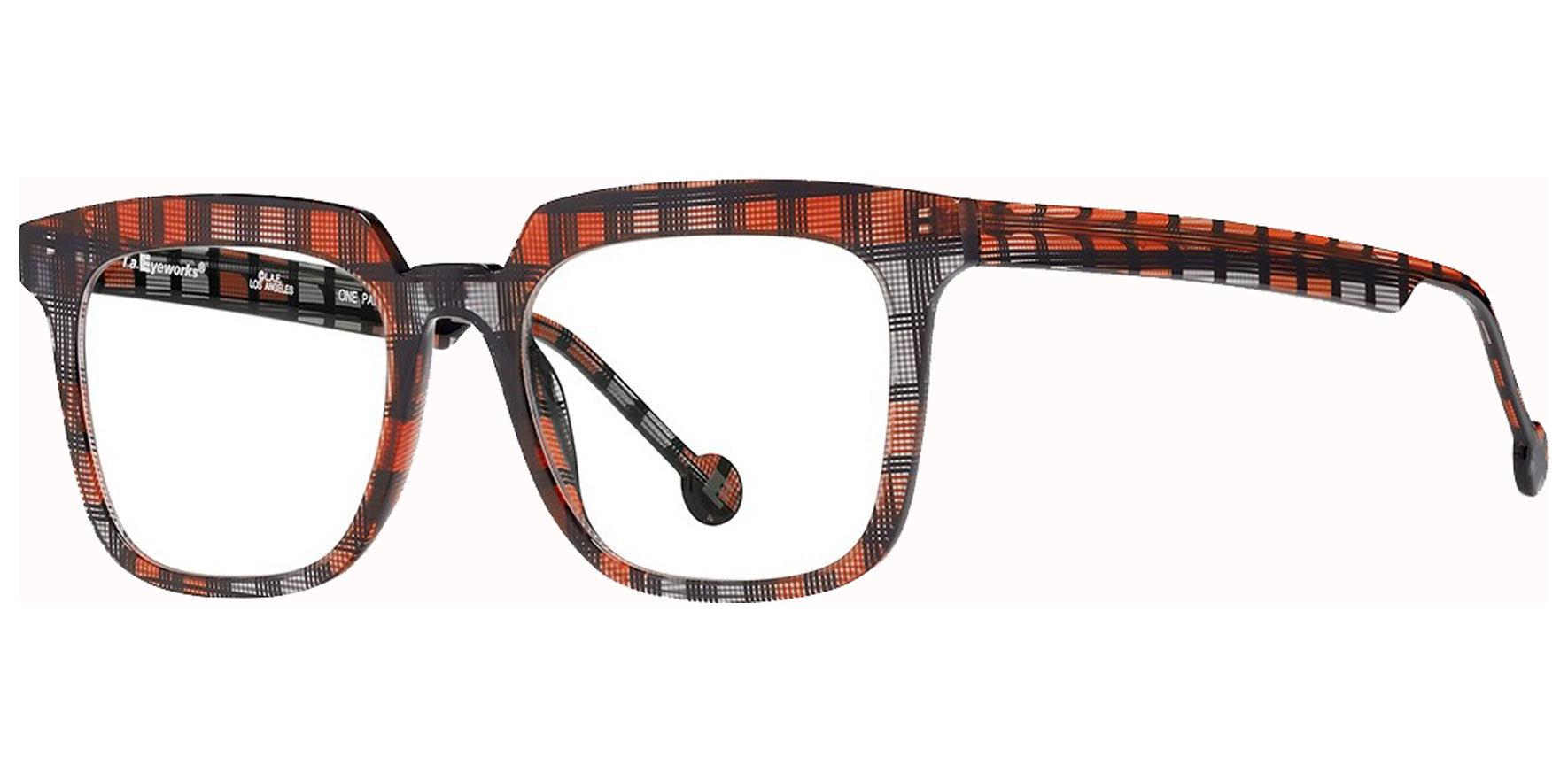 L.A. Eyeworks Cort 9706 Jacket Geometric Square Eyeglass Frames CORT9706 Clear Lens 51mm