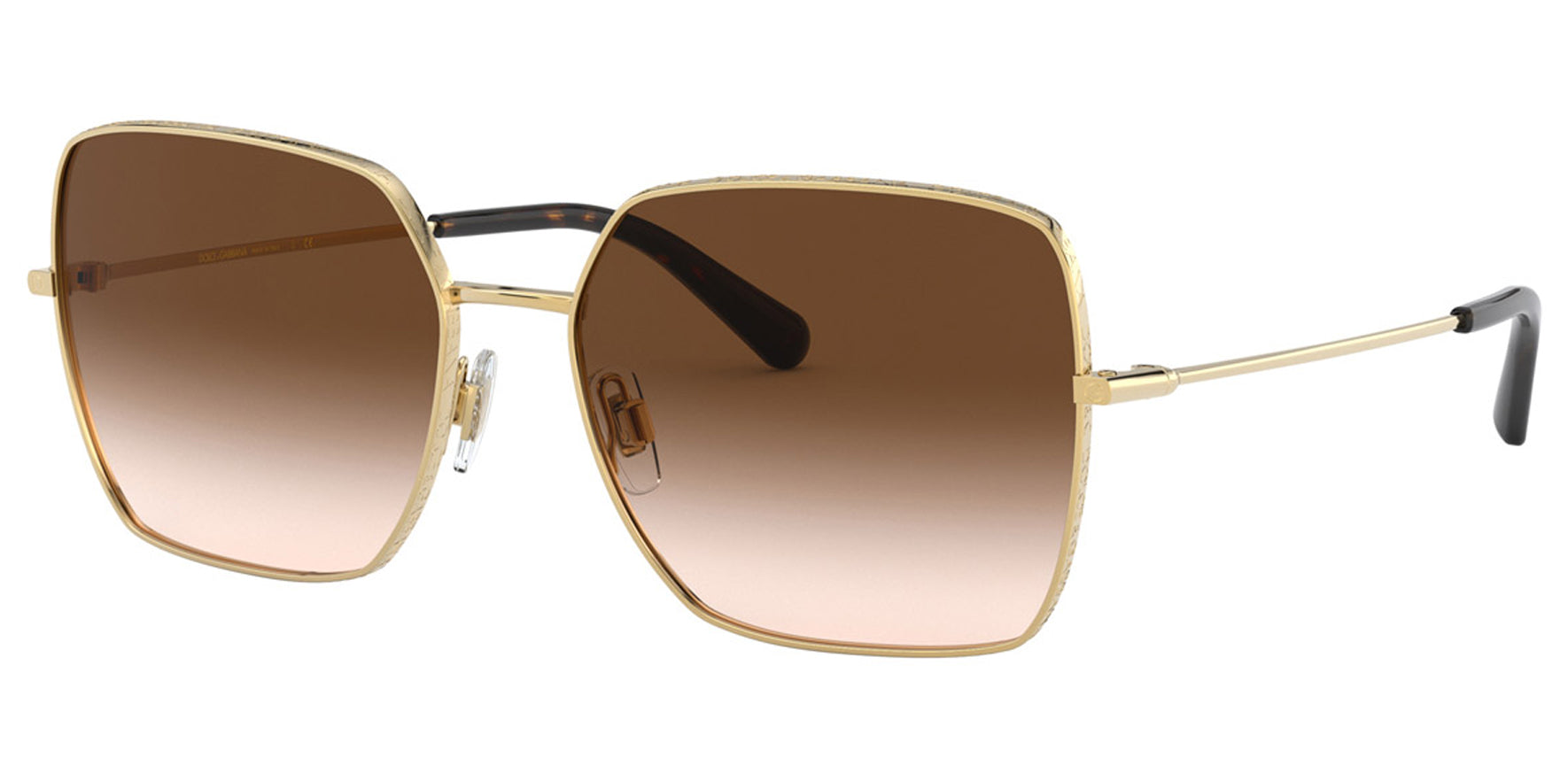 Dolce & Gabbana Women Gold-Tone Geometric Sunglasses DG2242-44240 Brown Gradient Lens 57mm