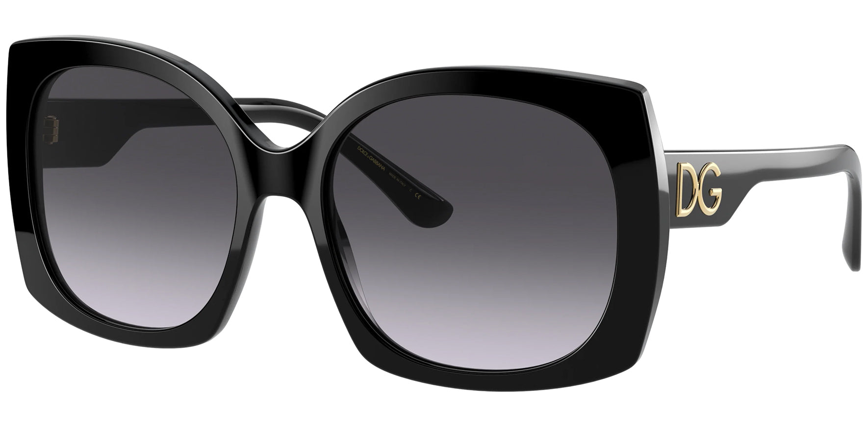 Dolce & Gabbana Women Black Butterfly Sunglasses DG4385-5018G Smoke Gradient Lens 58mm