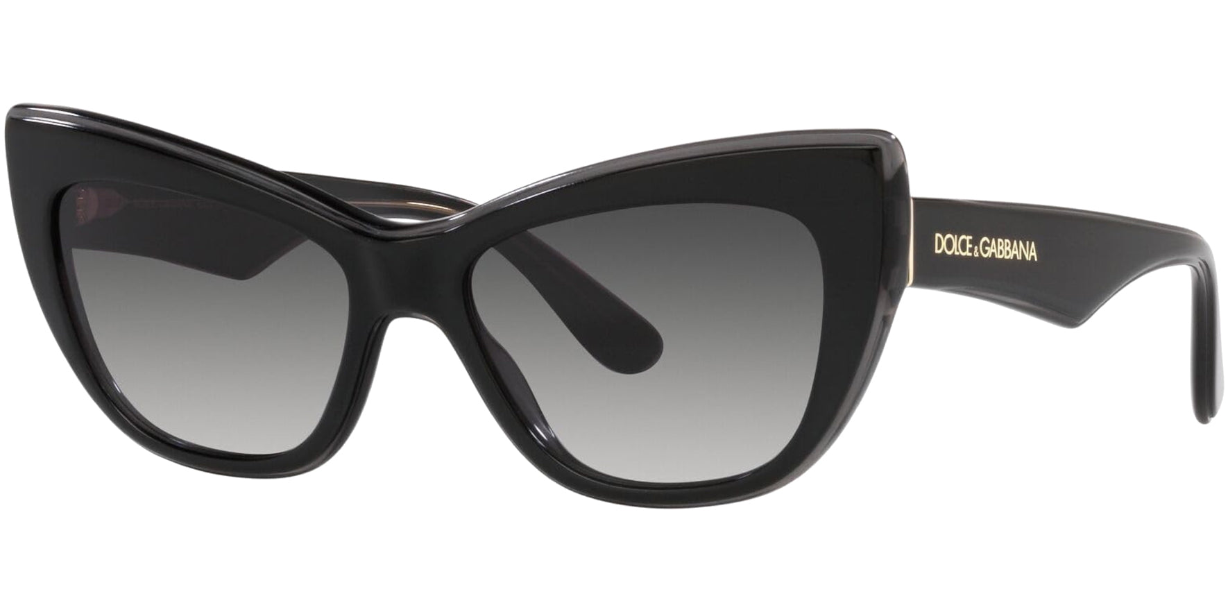 Dolce & Gabbana Women Black Cat Eye Sunglasses DG4417-32468G Grey Gradient Lens 54mm