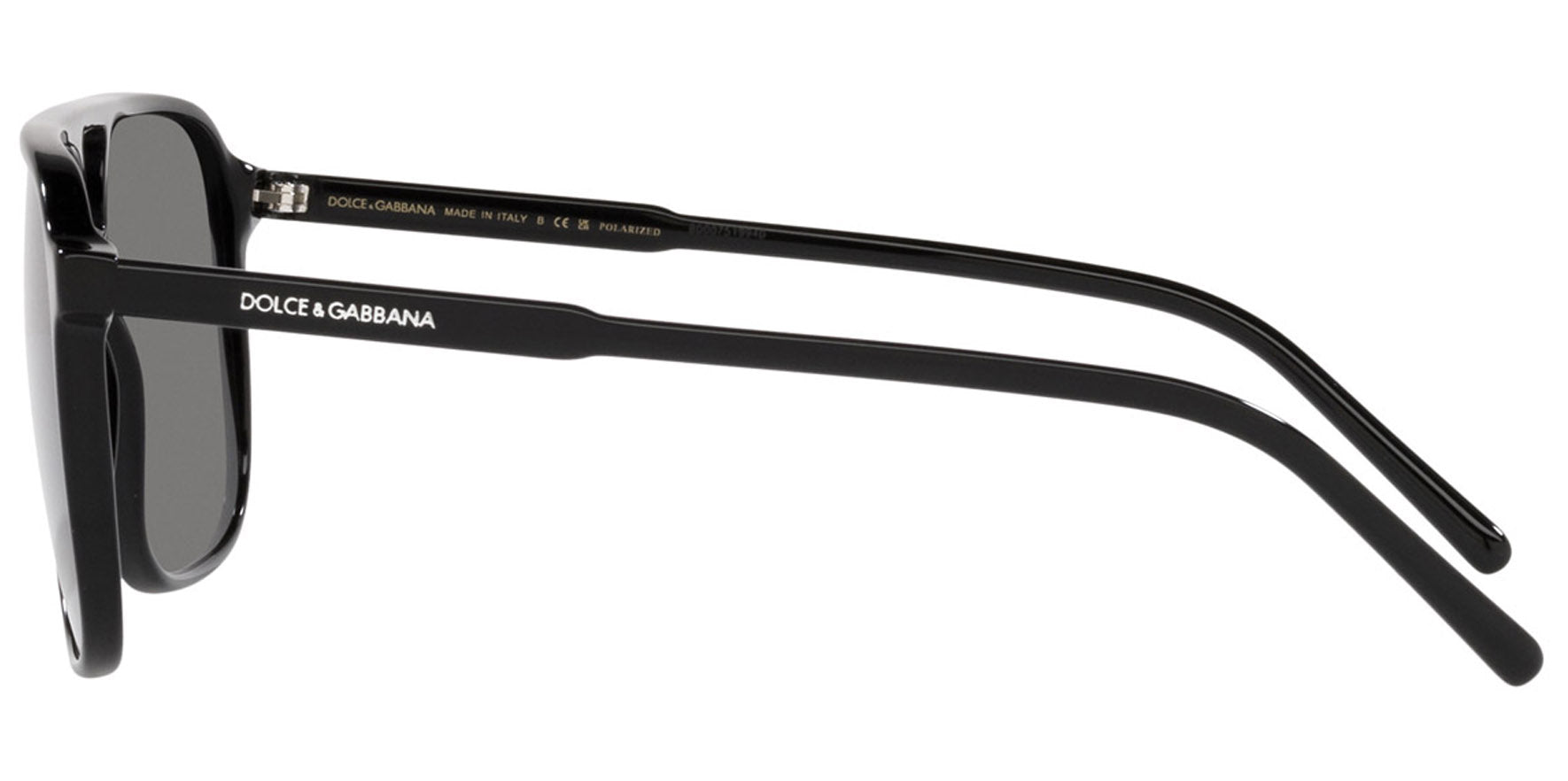 Dolce & Gabbana Men Black Navigator Sunglasses DG4423F-50181 Grey Polarized Lens 58mm - Made in Italy