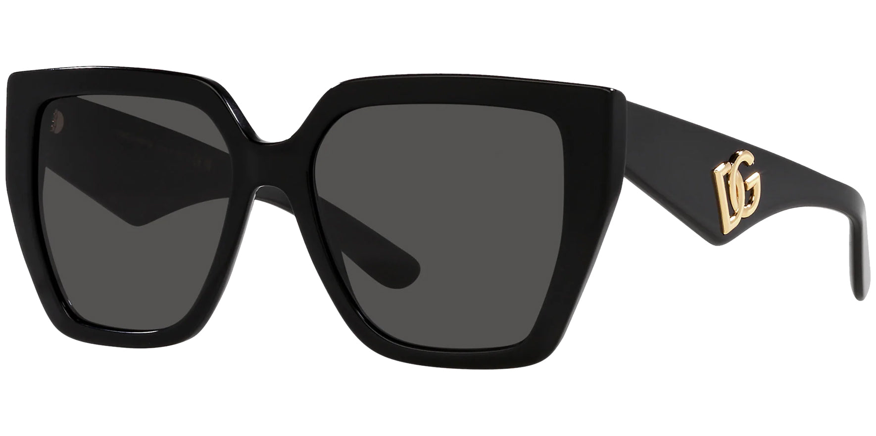 Dolce & Gabbana Women Black Oversized Geometric Square Sunglasses DG4438-50187 Dark Grey Lens 55mm