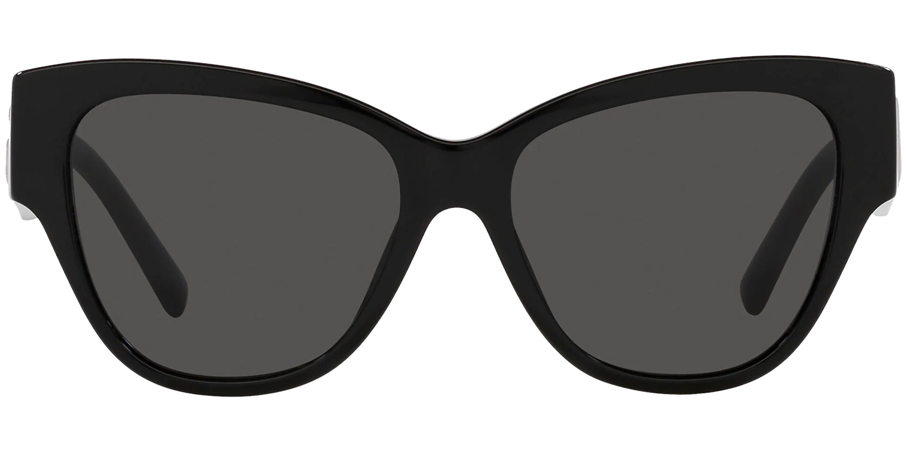 Dolce & Gabbana Women Black Oversized Round Cat Eye Sunglasses DG4449-50187 Dark Grey Lens 54mm