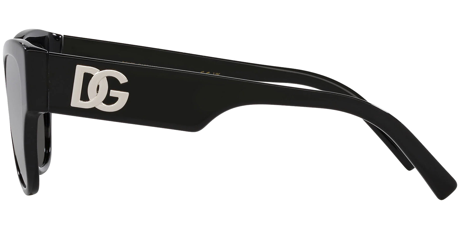 Dolce & Gabbana Women Black Oversized Round Cat Eye Sunglasses DG4449-50187 Dark Grey Lens 54mm