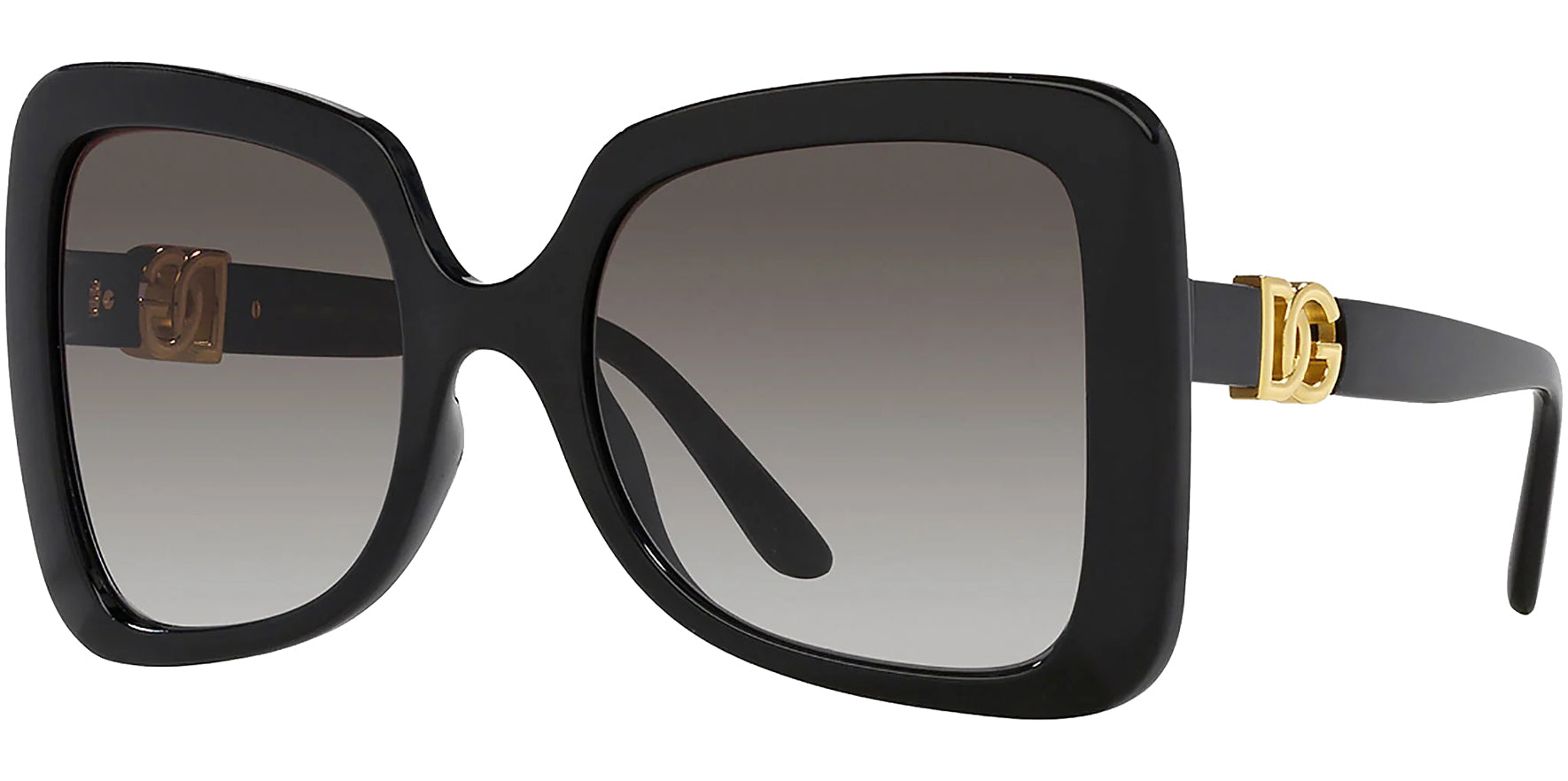 Dolce & Gabbana Women Black Oversize Butterfly Sunglasses DG6193U-5018G Grey Gradient Lens 56mm