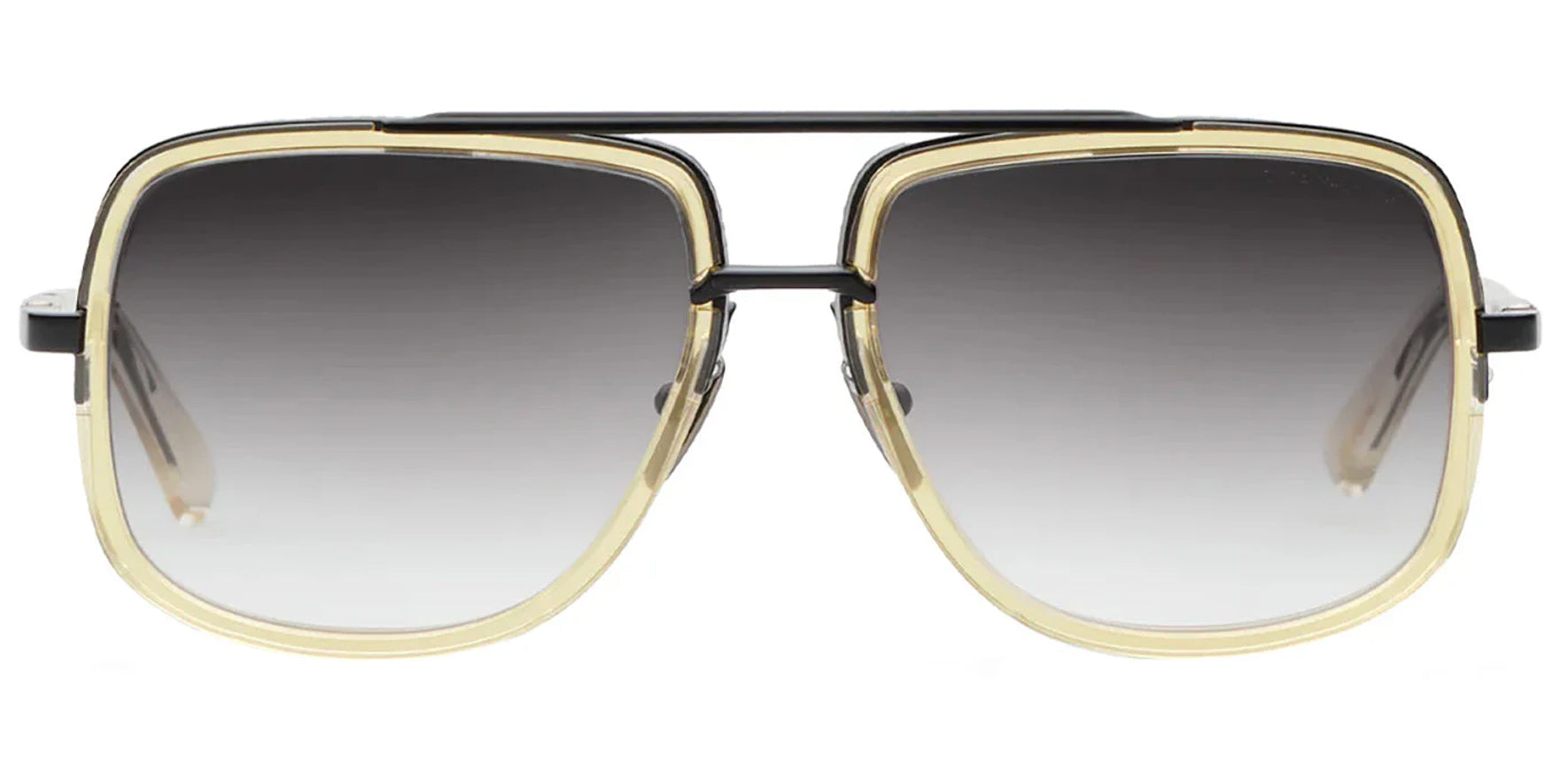 Dita Mach-One Matte Black/Vintage Clear Aviator Sunglasses DRX-2030-W-CLR-BLK Grey to Clear Gradient Lens 59mm