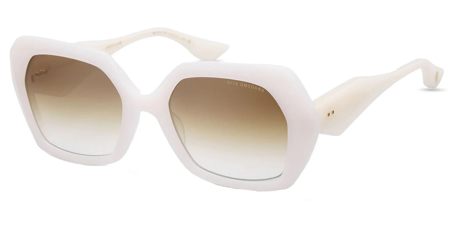 Dita Omsoana Women Swanshell Geometric Square Sunglasses DTS724-A-02 Brown to Clear Gradient Lens 57mm