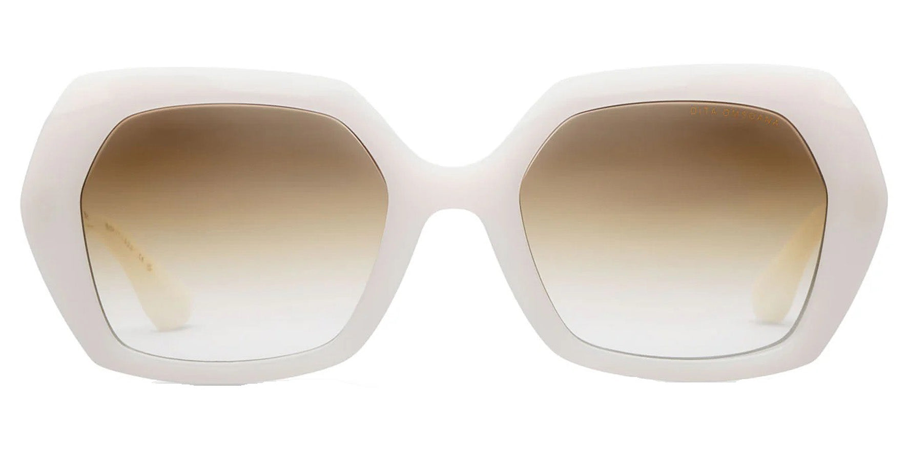 Dita Omsoana Women Swanshell Geometric Square Sunglasses DTS724-A-02 Brown to Clear Gradient Lens 57mm