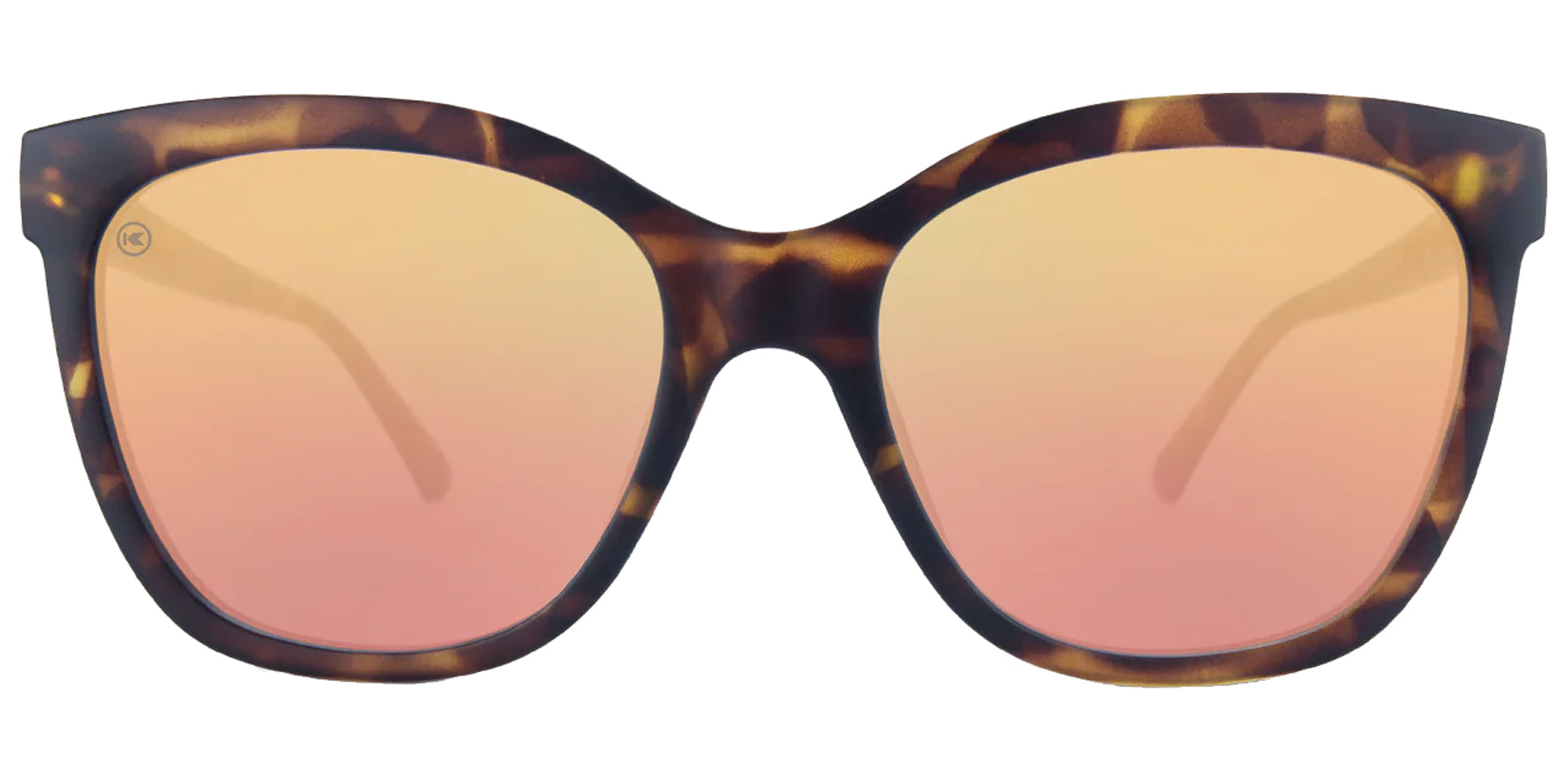Knockaround Deja Views Women Matte Tortoise Cat Eye Sunglasses DVRO3005 Rose Gold Mirrored Polarized Lens 56mm
