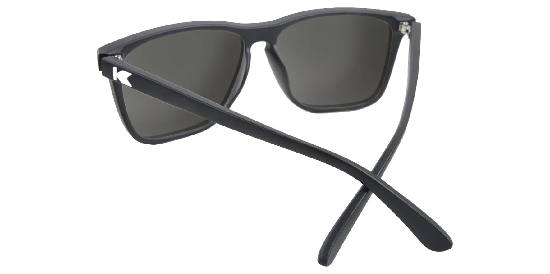Knockaround Fast Lanes Matte Black Square Sunglasses FLMS3001 Polarized Moonshine Mirrored Lens 56mm