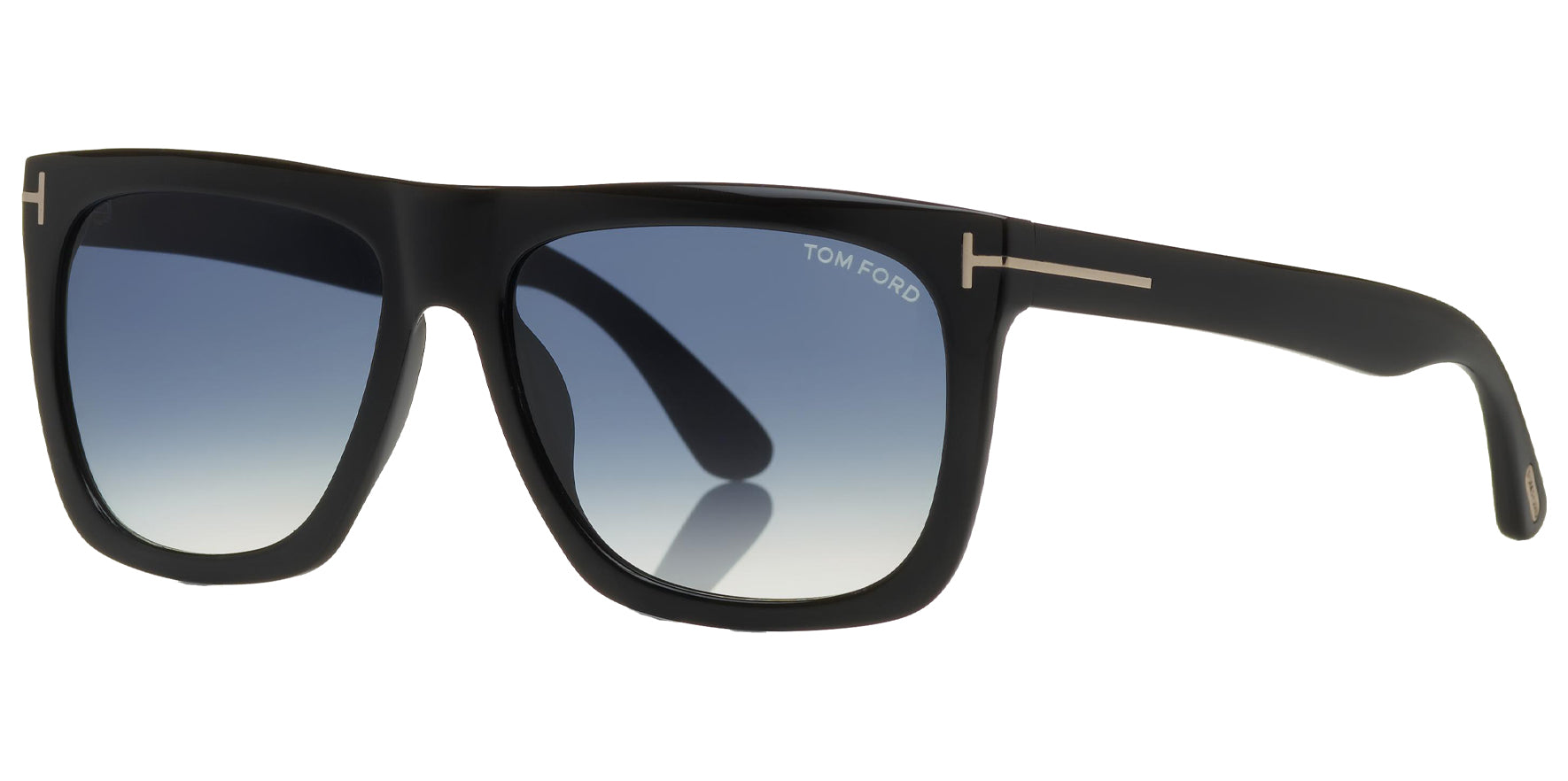 Tom Ford Morgan Shiny Black Square Sunglasses FT0513-01W Blue Gradient Lens 57mm