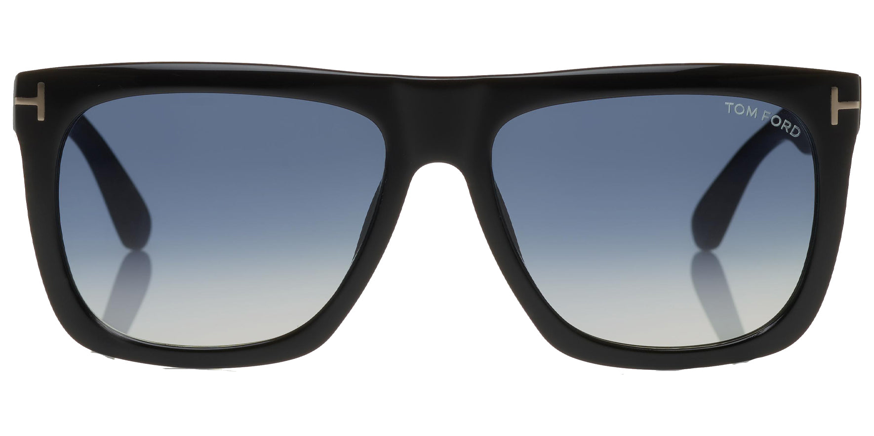 Tom Ford Morgan Shiny Black Square Sunglasses FT0513-01W Blue Gradient Lens 57mm