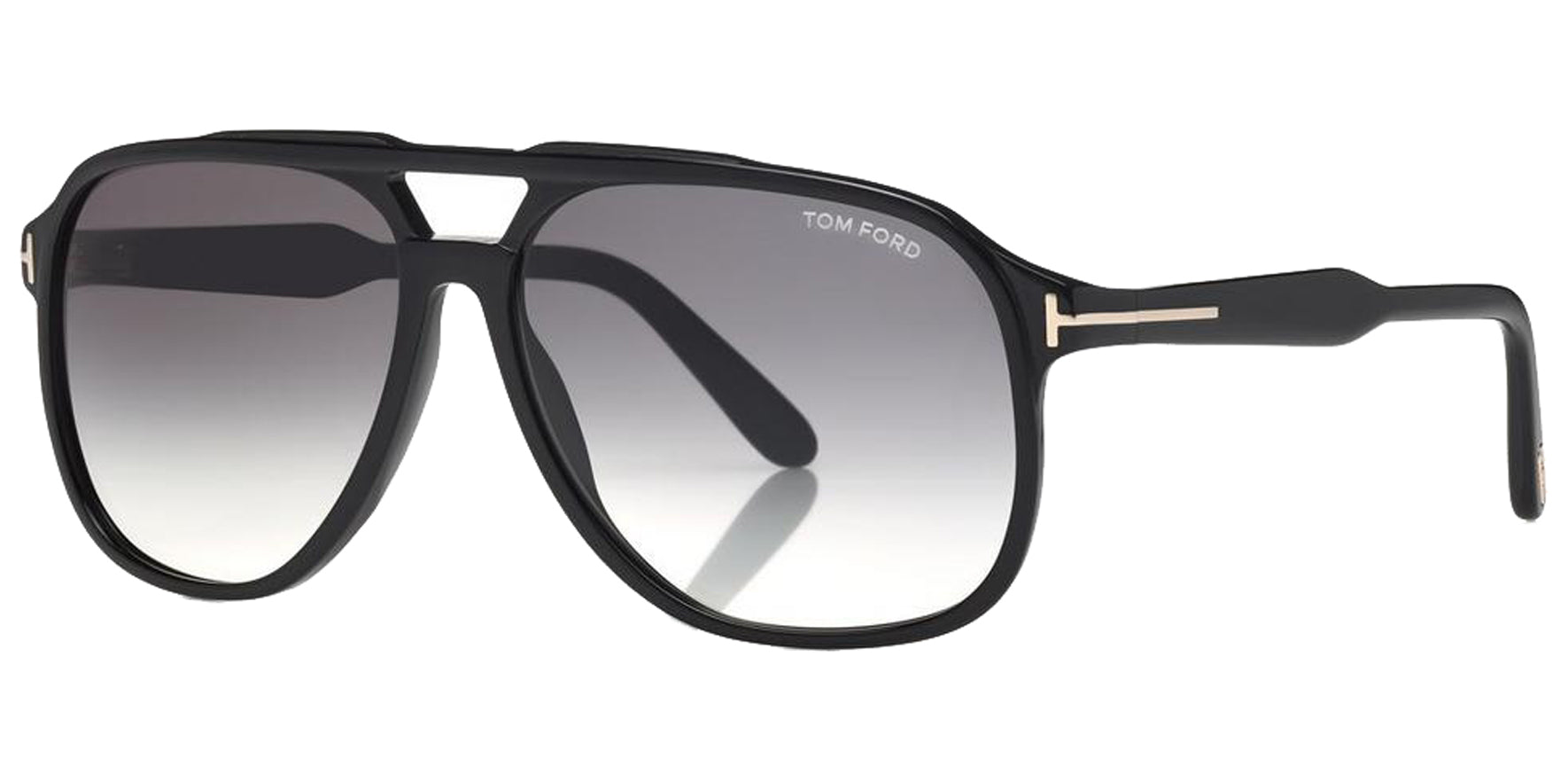 Tom Ford Raoul Men Shiny Black Navigator Sunglasses FT0753-01B Smoke Gradient Lens 62mm