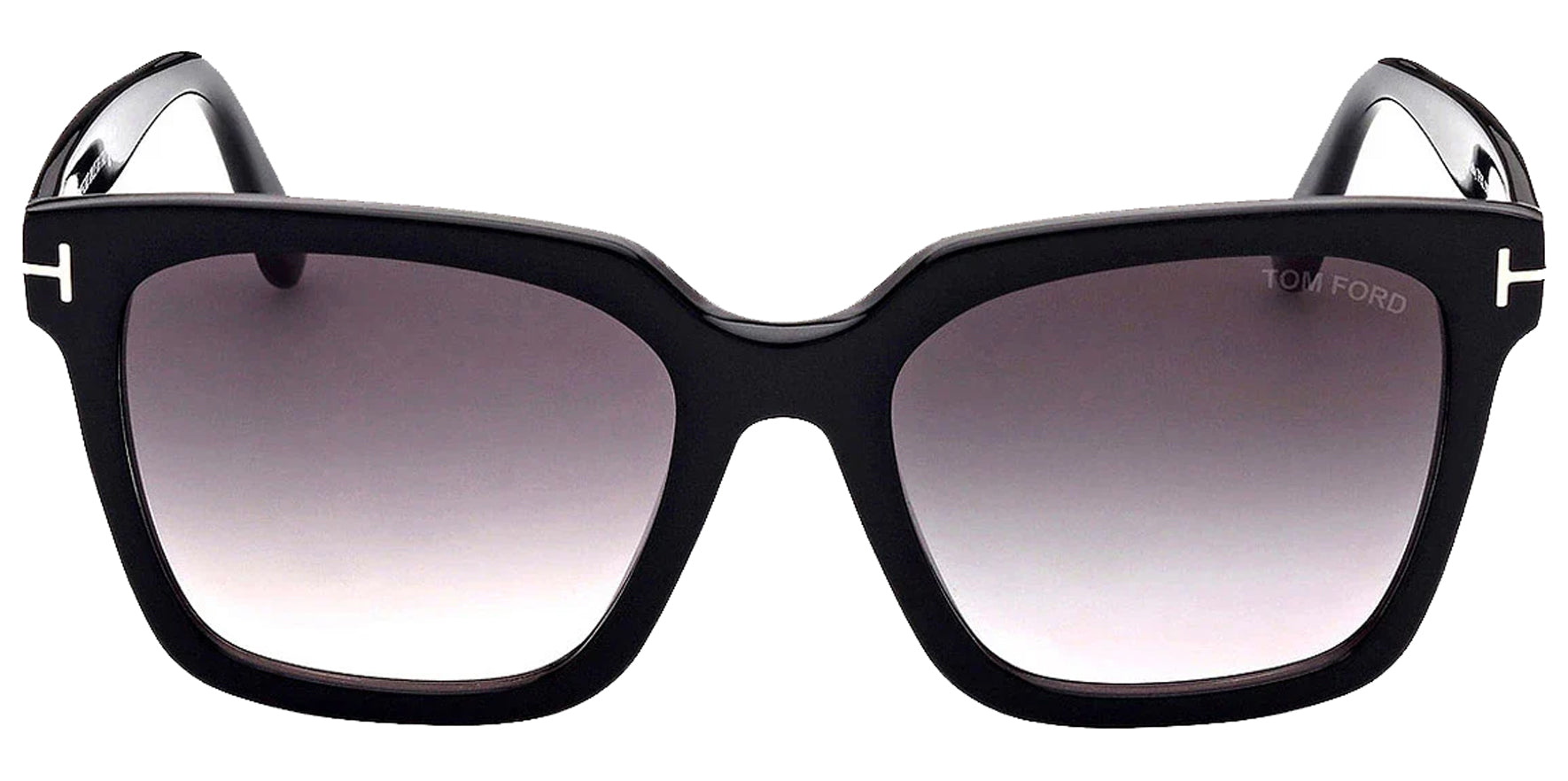 Tom Ford Selby Women Shiny Black Square Sunglasses FT0952-01B Smoke Gradient Lens 55mm
