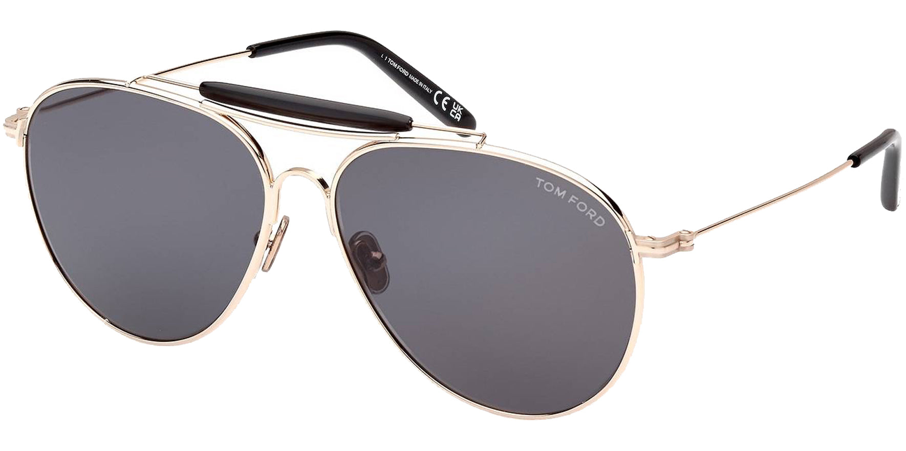 Tom Ford Raphael Men Rose Gold-Tone Aviator Sunglasses FT0995-28A Smoke Lens 59mm