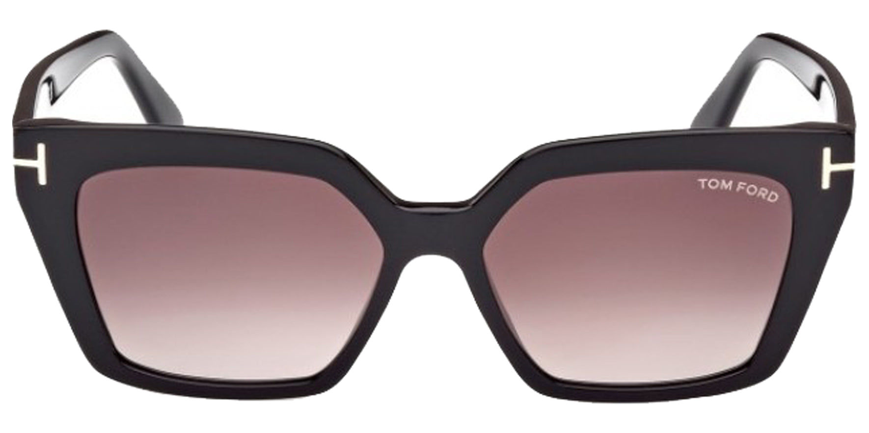 Tom Ford Winona Women Shiny Black Geometric Cat Eye Sunglasses FT1030-01Z Purple Gradient Lens 53mm