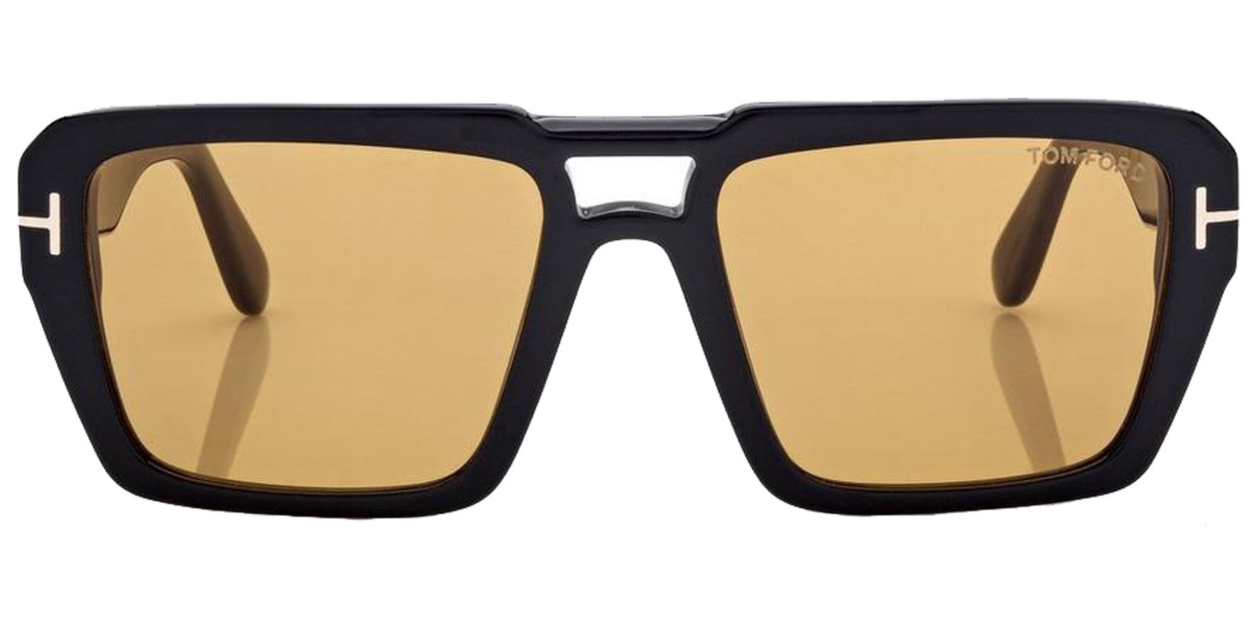 Tom Ford Redford Men Shiny Black Modern Square Sunglasses FT1153-01E Brown Lens 56mm