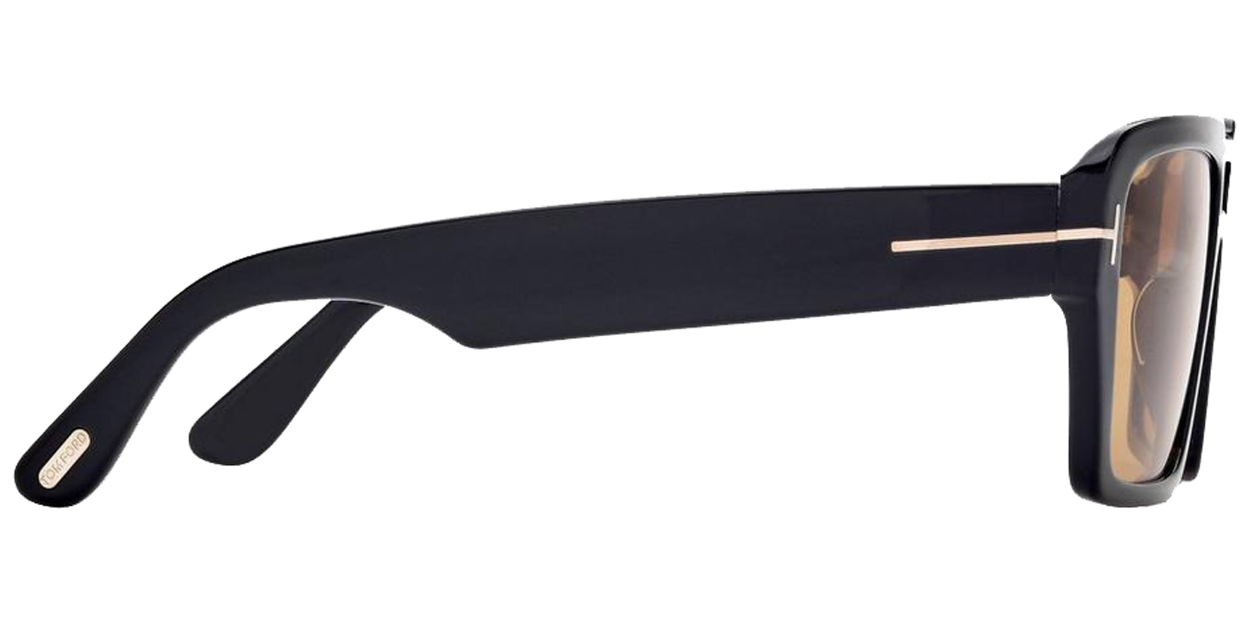 Tom Ford Redford Men Shiny Black Modern Square Sunglasses FT1153-01E Brown Lens 56mm