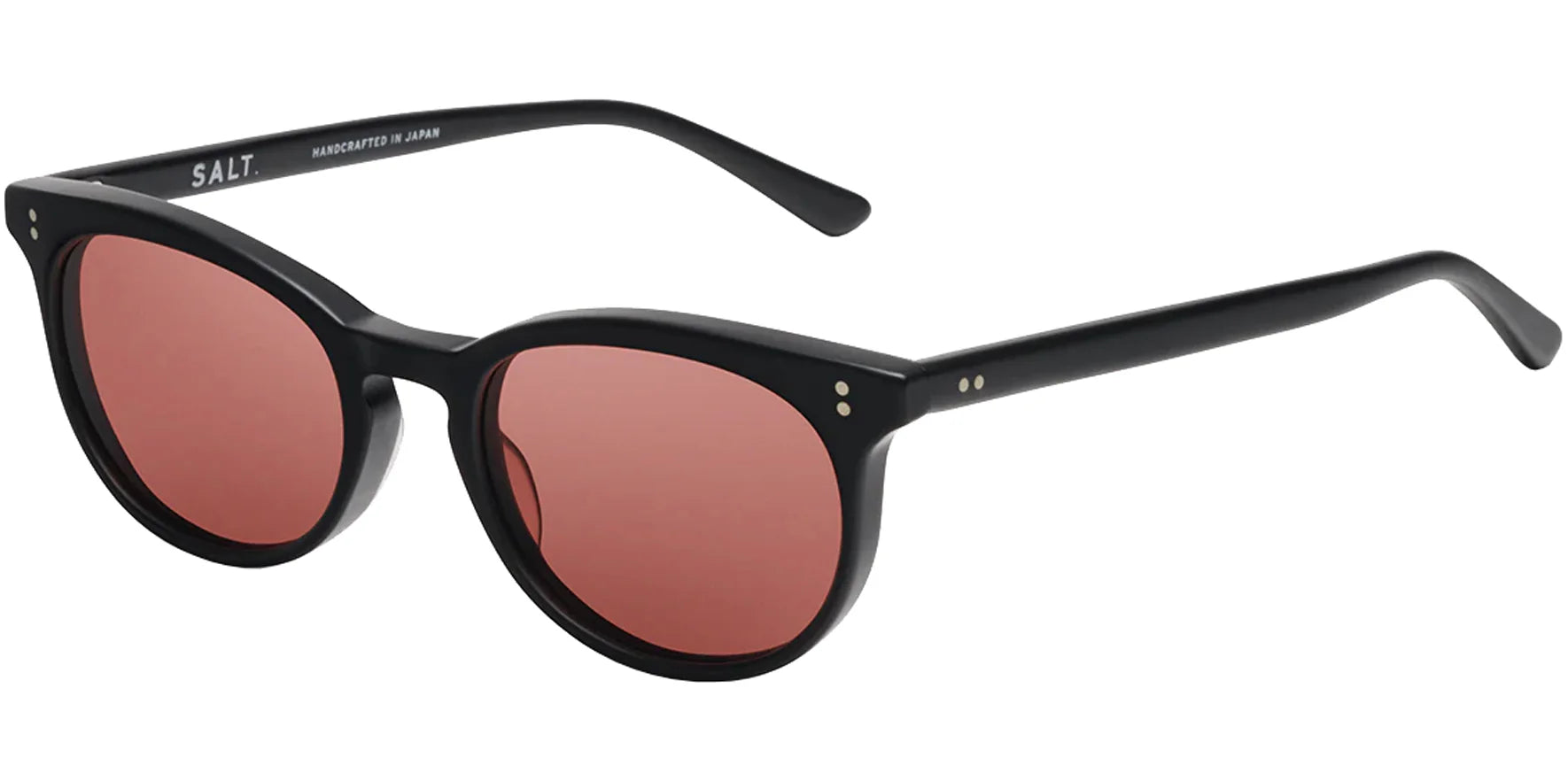 Salt Optics Garland Matte Black Oval Sunglasses GARLAND2-MBK Glass Crimson Polarized Lens 51mm