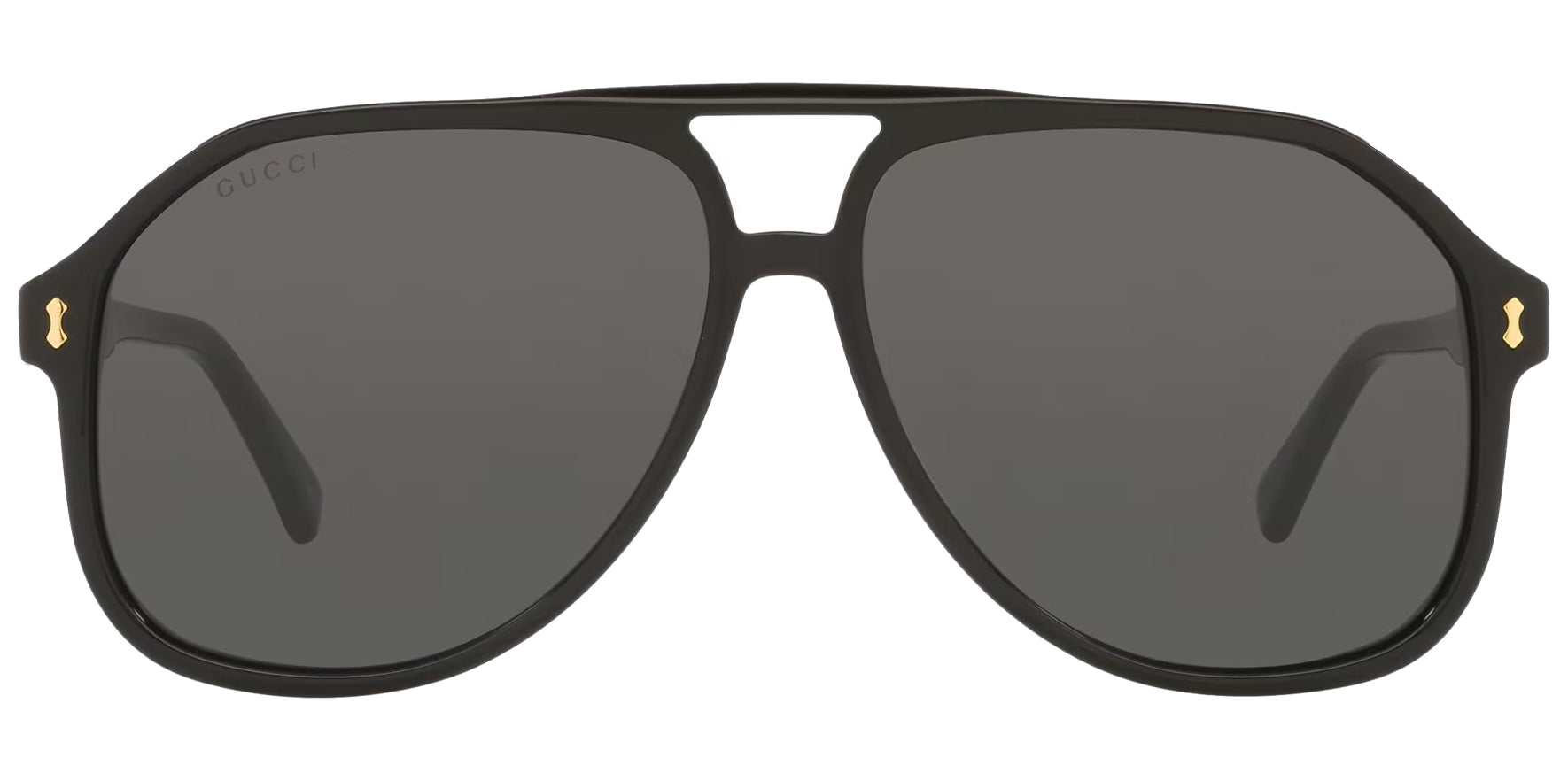 Gucci Men Black Pilot Sunglasses GG1042S-001 Grey Lens 60mm