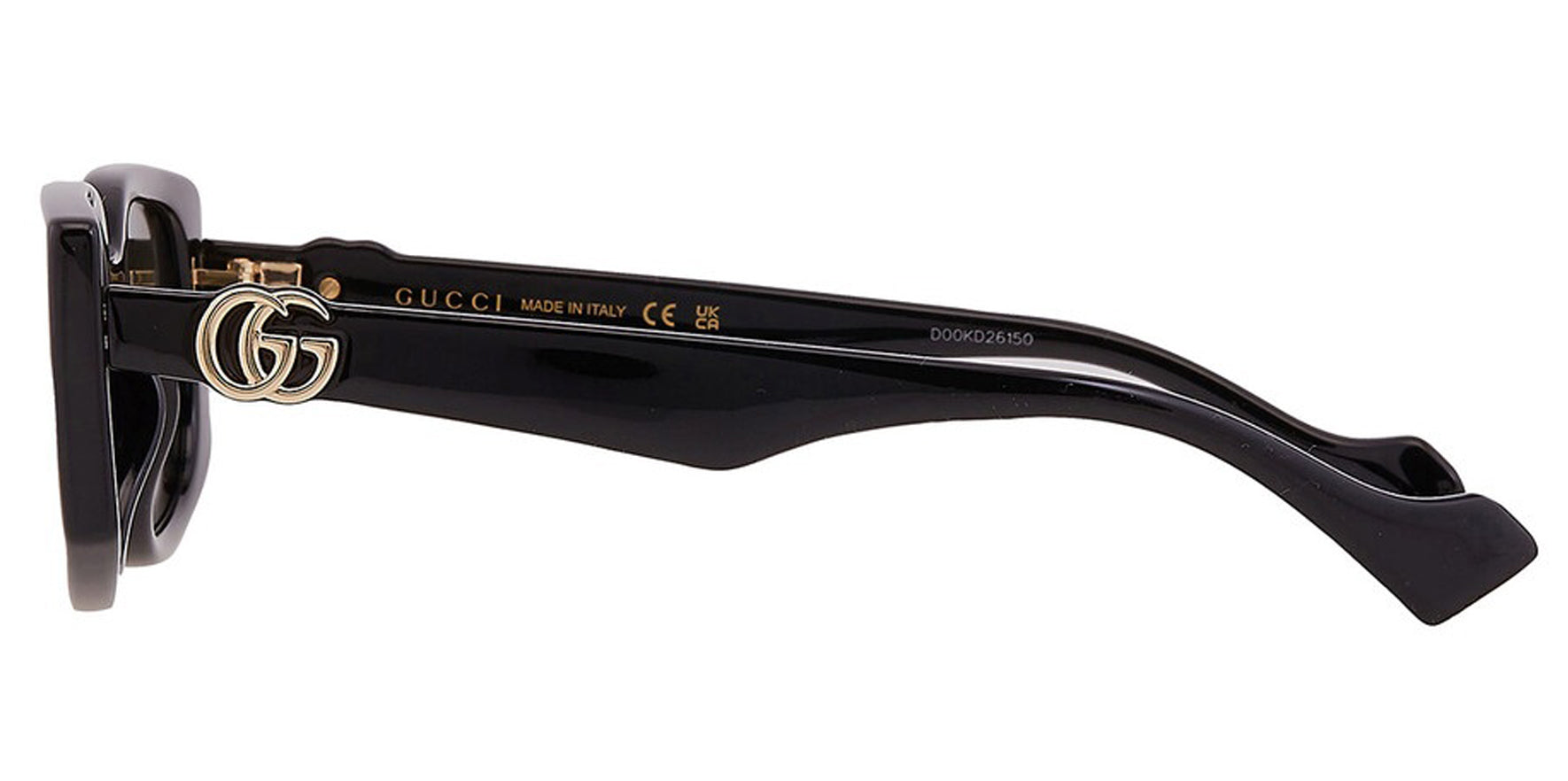 Gucci Women Black Rectangular Sunglasses GG1534S-001 Grey Lens 55mm